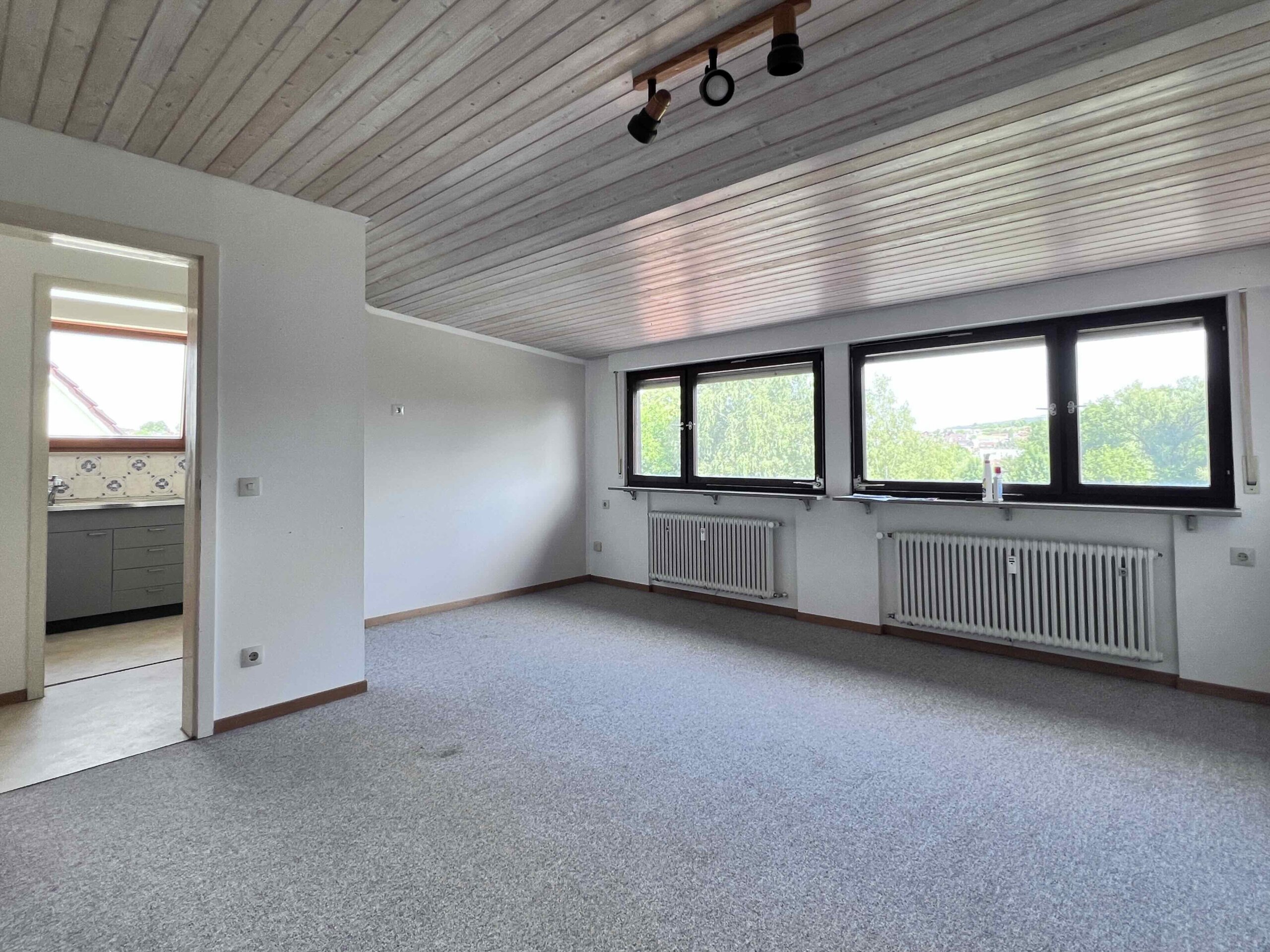 Großzügige 2-Zi-Wohnung. Dachgeschoss. Hell und ruhig.